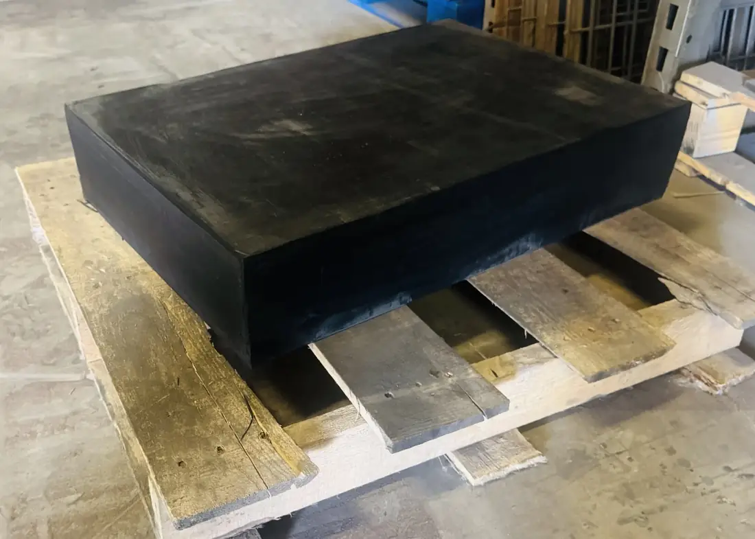 Plain neoprene elastomeric bridge bearing pad, molded and trimmed to size
